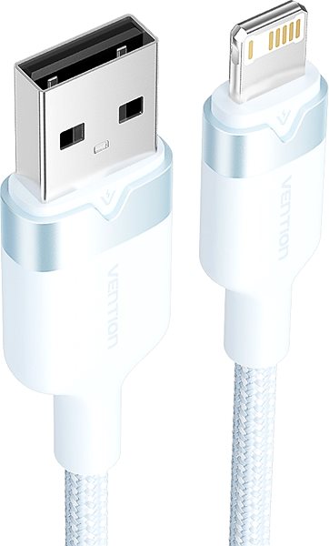 Dátový kábel Vention USB 2.0 Type-A Male to Lightning Male 2,4 A Cable 2 m Blue Aluminum Alloy Type ...