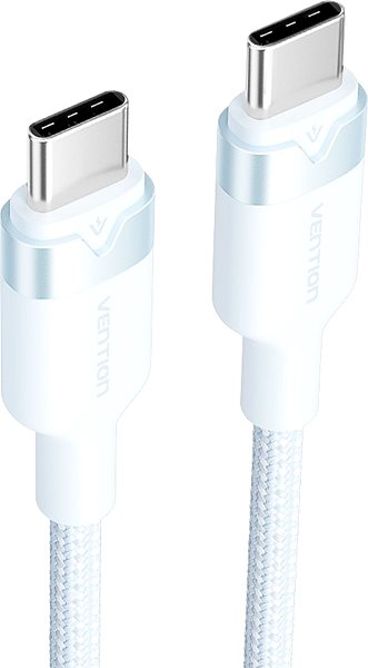 Data Cable Vention USB 2.0 Type-C Male to Type-C Male 3A Cable 2M Blue Aluminum Alloy Type ...