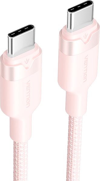 Data Cable Vention USB 2.0 Type-C Male to Type-C Male 3A Cable 2M Pink Aluminum Alloy Type ...