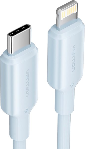 Data Cable Vention USB 2.0 Type-C Male to Lightning Male 3A Cable 1M Blue PVC Type ...
