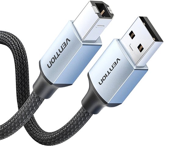 Data Cable Vention Cotton Braided USB 2.0 A Male to B Male Printer Cable 2M Gray Aluminum Alloy Type ...