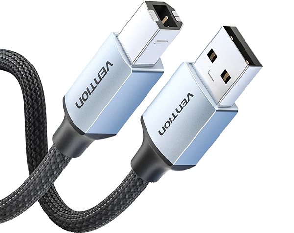 Data Cable Vention Cotton Braided USB 2.0 A Male to B Male Printer Cable 8M Gray Aluminum Alloy Type ...