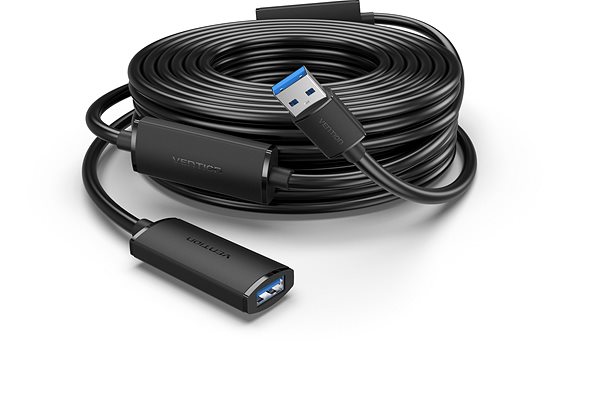 Data Cable Vention USB 3.0 Type-A Male to Type-A Female Active Extension Cable 10M Black ...