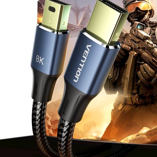 Video Cable Vention Cotton Braided Mini DP Male to Male 8K HD Cable 2m Blue Aluminum Alloy Type ...