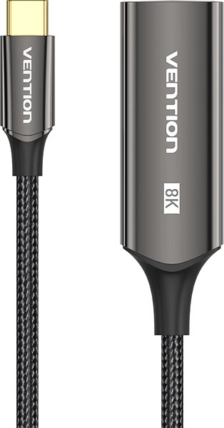 Video Cable Vention Cotton Braided USB-C to DP 8K Converter 0.25M Black Zinc Alloy Type ...