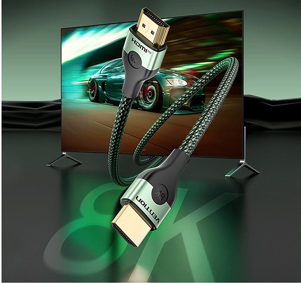 Video Cable Vention Cotton Braided Ultra Thin HDMI-A Male to Male HD Cable 8K 1.5M Green Aluminum Alloy Type ...