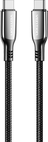 Data Cable Vention Cotton Braided USB-C 2.0 5A Cable 1.2m Black Zinc Alloy Type ...