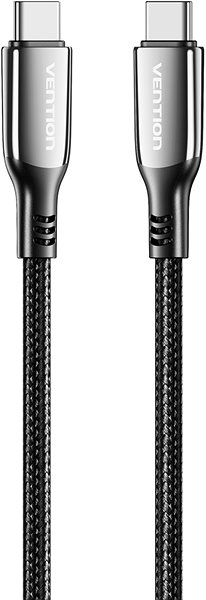 Data Cable Vention Cotton Braided USB-C 2.0 5A Cable 2m Black Zinc Alloy Type ...