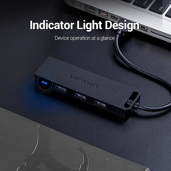USB Hub Vention 4-Port USB 3.0 Hub with Power Supply 0,15 m Black Mermale/Technologie