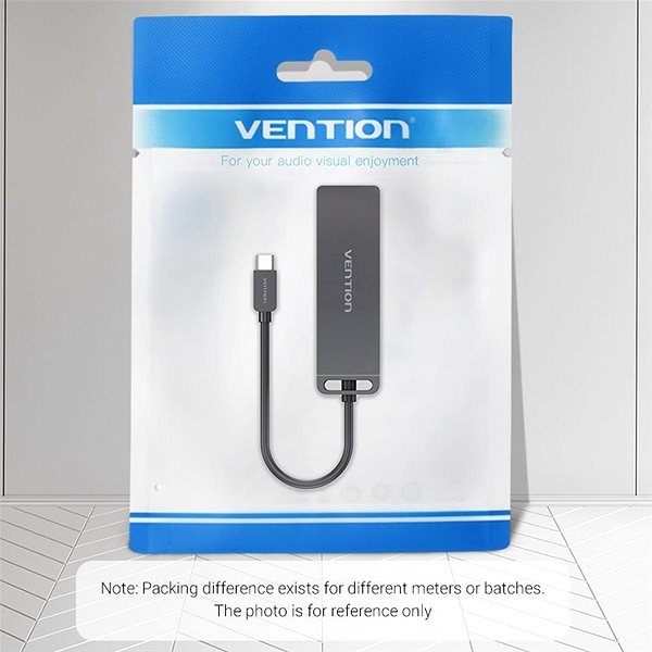 USB Hub Vention USB-C to 3x USB / USB-C 3.2 Gen1 / Micro USB-B HUB 0.15M Black ABS Type Packaging/box