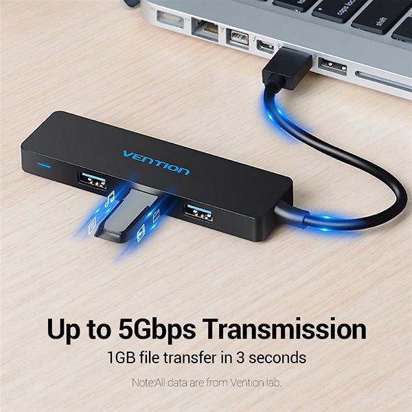 USB Hub Vention USB HUB 3.0 4-ports 0.15m Black Features/technology