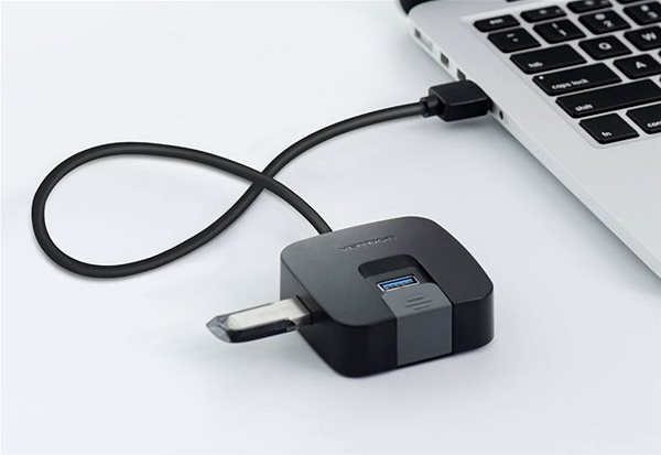 USB Hub Vention Exclusive USB HUB 3.0 4-ports 0.5m Black Lifestyle
