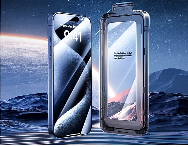 Glass Screen Protector Vention All-in-One Dust Removal HD Tempered Film iPhone 16 Plus Dust Bin 6.7 inch ...