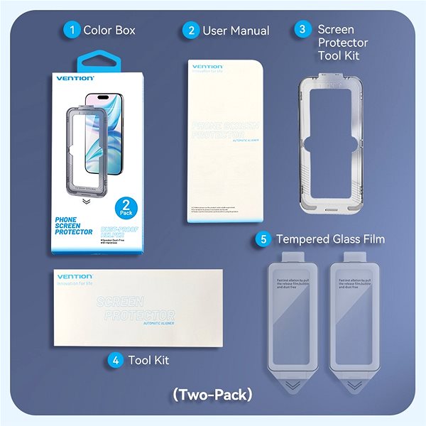 Glass Screen Protector Vention HD Tempered Glass Screen Protector for iPhone 16 Plus 6.7