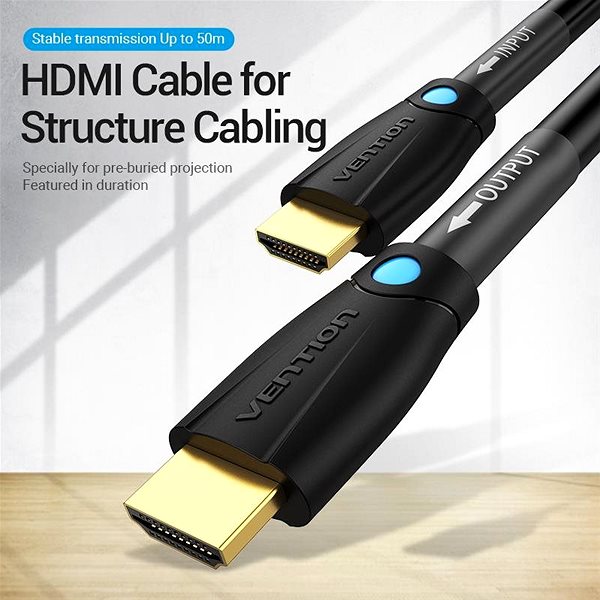 Video Cable Vention HDMI Cable 8M Black for Engineering Features/technology