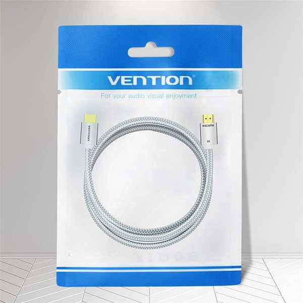 Videokabel Vention HDMI 2.1 Cable 8K 0.5m Silver Aluminum Alloy Type Verpackung/Box