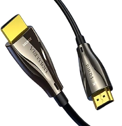 Videokabel Vention Optical HDMI 2.0 Cable 1.5M Black Zinc Alloy Type Seitlicher Anblick