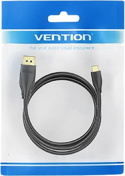 Videokabel Vention USB-C to DP 1.2 (Display Port) Cable 1M Black Verpackung/Box