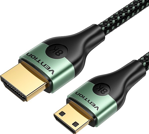 Video Cable Vention Cotton Braided Ultra Thin HDMI-C Male to HDMI-A Male Cable 8K 1M Green Aluminum Alloy Type ...