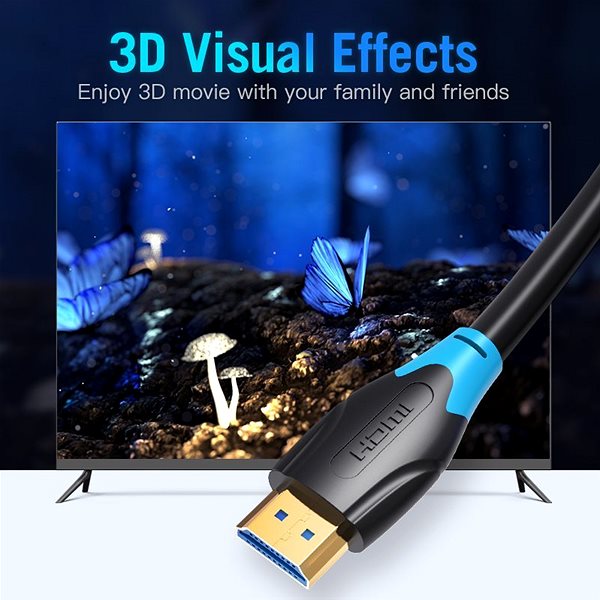 Videokábel Vention HDMI 1.4 Exclusive Cable 5m Black Type Jellemzők/technológia