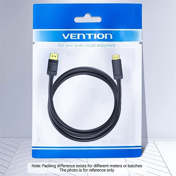 Video Cable Vention 4K DisplayPort (DP) to HDMI Cable 1m Black Packaging/box