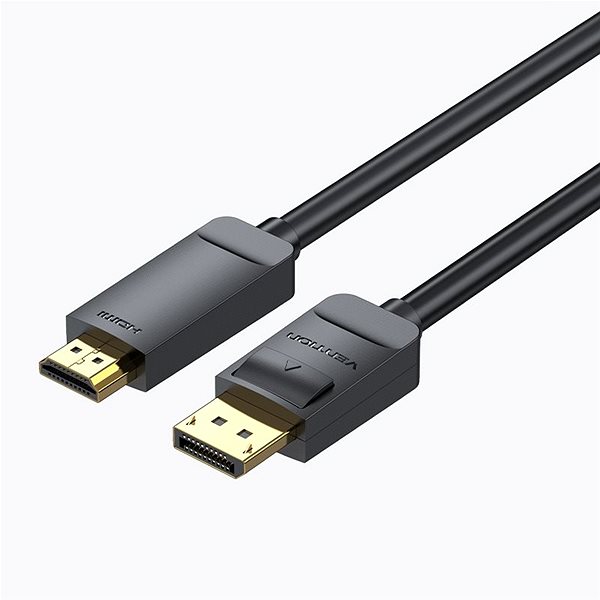 Videokábel Vention 4K DisplayPort (DP) to HDMI Cable 5m Black Oldalnézet