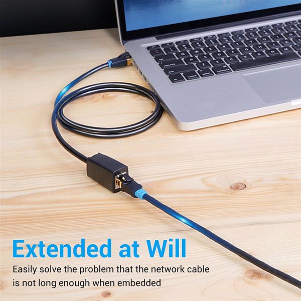 Hálózati kábel Vention Cat.8 SFTP Extension Patch Cable, 0.5m, fekete Csatlakozási lehetőségek (portok)
