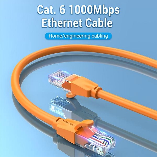 Hálózati kábel Vention Cat.6 UTP Patch Cable 2 m, Orange Jellemzők/technológia