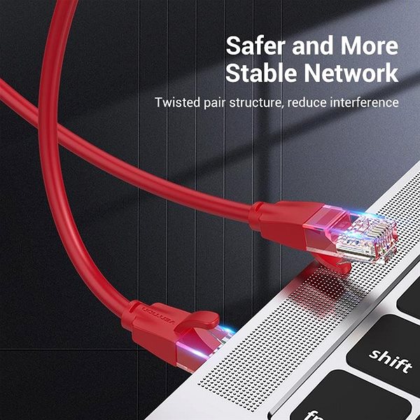 Ethernet Cable Vention Cat.6 UTP Patch Cable 1m Red Connectivity (ports)