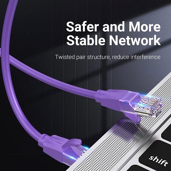 LAN-Kabel Vention Cat.6 UTP Patch Cable 1M Purple Anschlussmöglichkeiten (Ports)