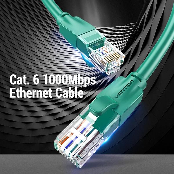 Ethernet Cable Vention Cat.6 UTP Patch Cable 1m Green Screen
