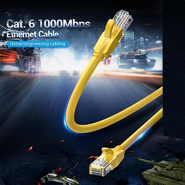 Ethernet Cable Vention Cat.6 UTP Patch Cable 1M Yellow Lifestyle