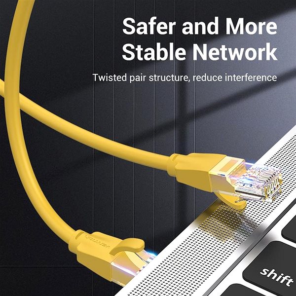 Hálózati kábel Vention Cat.6 UTP Patch Cable 1 m, Yellow Csatlakozási lehetőségek (portok)