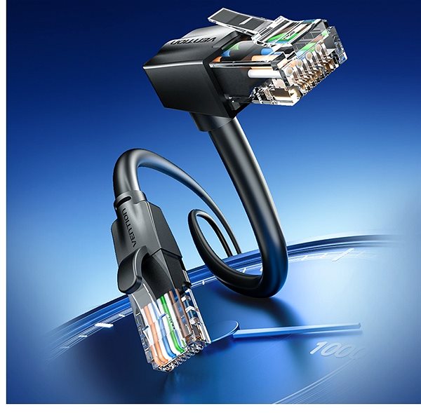 Ethernet Cable Vention Cat.6 UTP Downward Right Angle Ethernet Patch Cable 5M Black ...