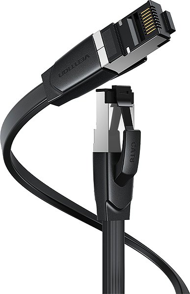 Ethernet Cable Vention Flat Cat.8 Ethernet Patch Cable 5M Black ...