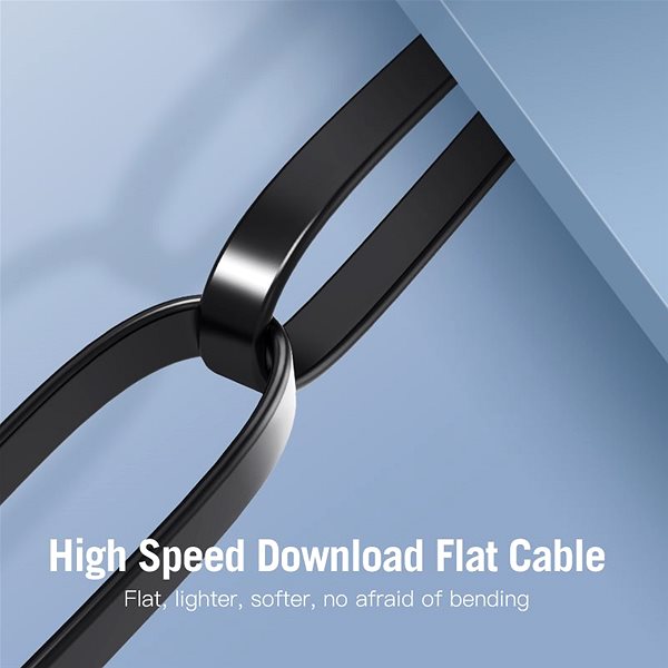 Ethernet Cable Vention Flat Cat.7 Extension Patch Cable, 0.5m, Black Features/technology