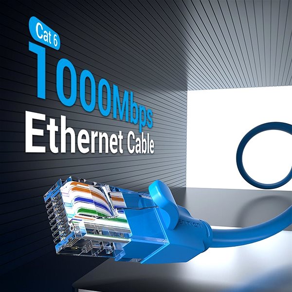 Hálózati kábel Vention Cat.6 UTP Patch Cable, 1.5m, kék Lifestyle