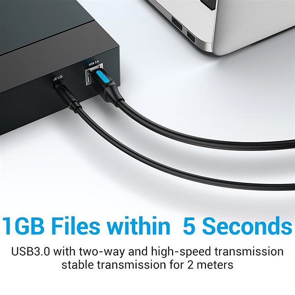 Adatkábel Vention USB 3.0 Male to USB-B Male Printer Cable 0.5m Black PVC Type Csatlakozási lehetőségek (portok)