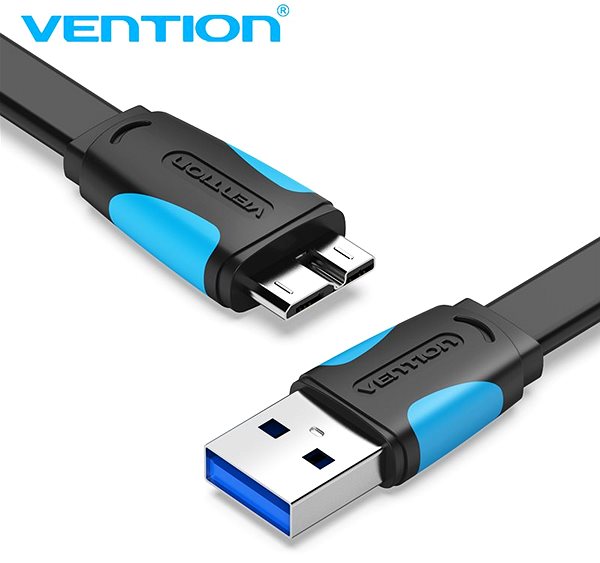 Dátový kábel Vention USB 3.0 (M) to Micro USB-B (M) 0,25 m Black Screen