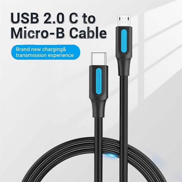 Data Cable Vention USB-C 2.0 to Micro USB 2A Cable 0.5M Black ...