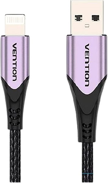Data Cable Vention MFi Lightning to USB Cable Purple 1M Aluminum Alloy Type Connectivity (ports)