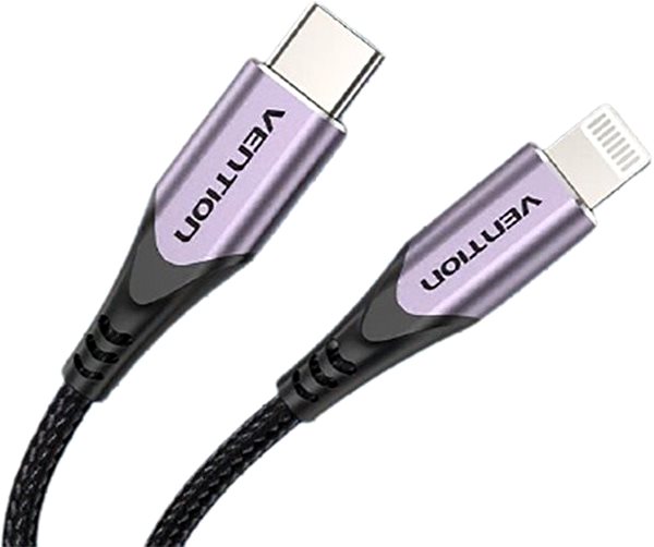 Data Cable Vention MFi Lightning to USB-C Cable Purple 1M Aluminium Alloy Type Connectivity (ports)
