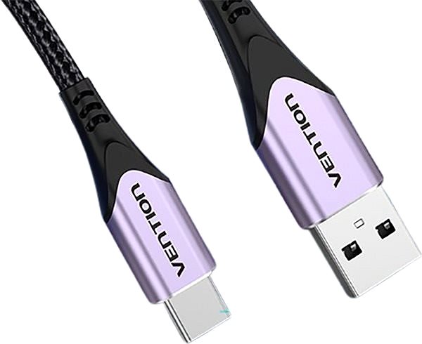 Datenkabel Vention Cotton Braided USB-C to USB 2.0 Cable Purple 1.5M Aluminum Alloy Type Anschlussmöglichkeiten (Ports)