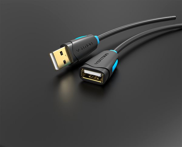 Adatkábel Vention USB2.0 Extension Cable 0.5m Black ...