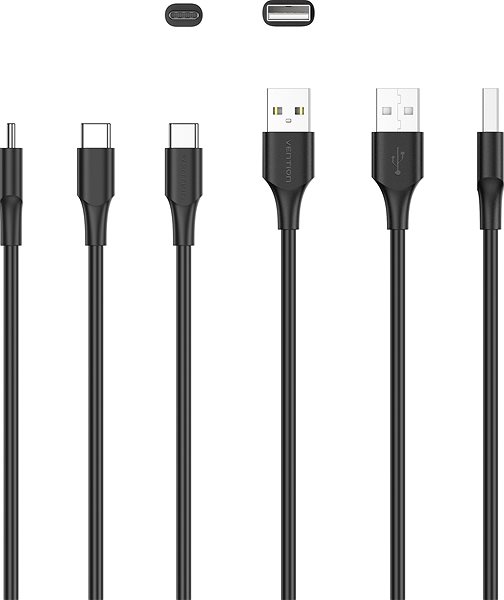 Dátový kábel Vention USB 2.0 to USB-C 3A Cable 0.5M Black ...