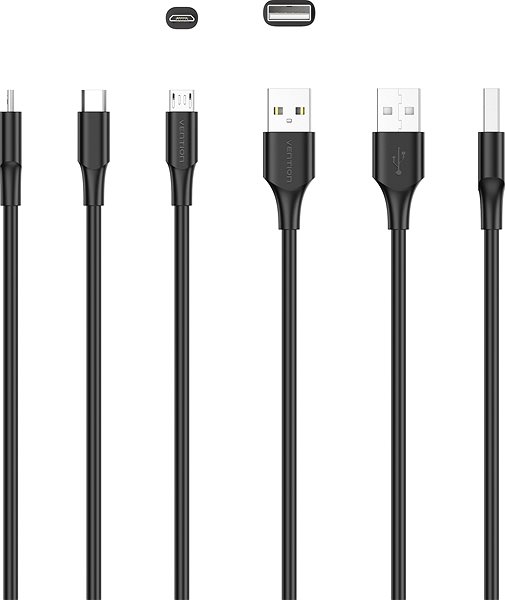 Dátový kábel Vention USB 2.0 to micro USB 2A Cable 1M Black ...