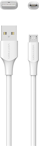 Adatkábel Vention USB 2.0 to micro USB 2A Cable 1m White ...