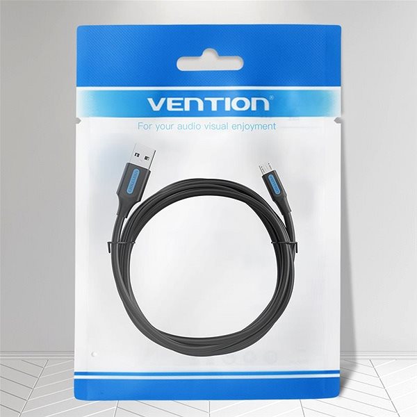 Adatkábel Vention USB 2.0 to microUSB Charge & Data Cable 1.5m Black Csomagolás/doboz