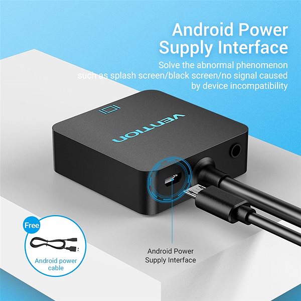 Adapter Vention HDMI to VGA Converter with Female Micro USB and Audio Port, 0.15m, Black Connectivity (ports)