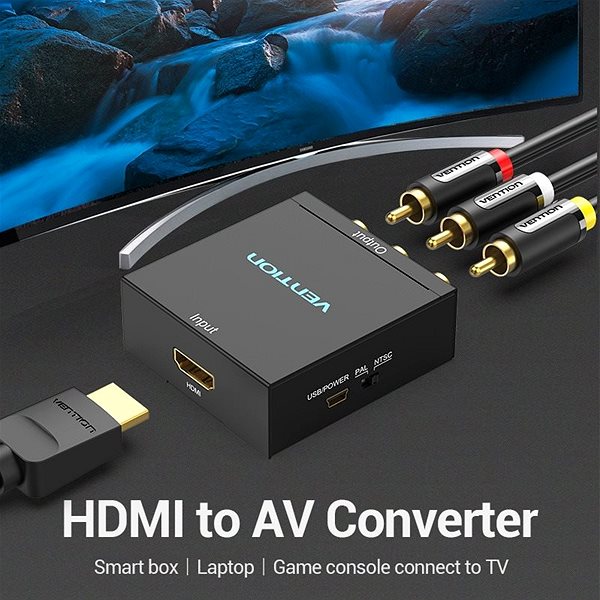 Redukcia Vention HDMI to RCA Converter Black Metal Type Možnosti pripojenia (porty)